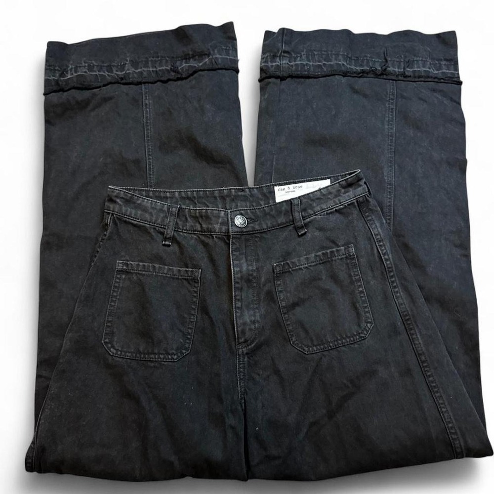 Rag & Bone Marina Wide-Leg Baggy Jeans Angelique Black Size 28